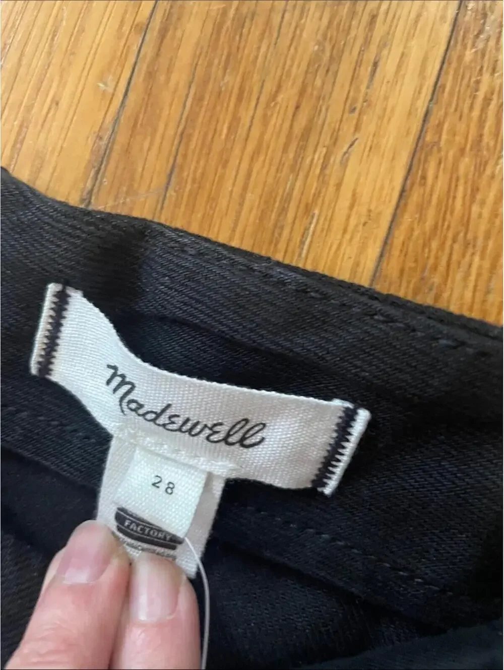 Madewell Airy Denim Circle Skirt Black A-Line Size 28 New With Tags